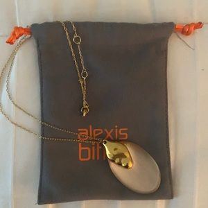 Alexis Bittar Gold + Clear Lucite Necklace